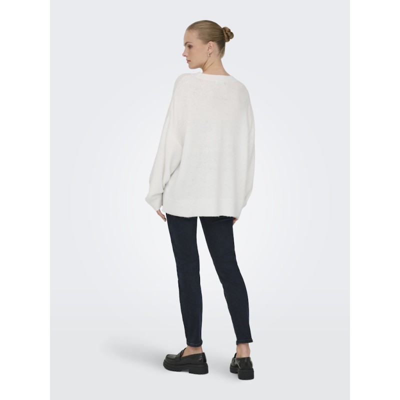 JDY Sonja L/S Strik Sweater - Cloud Dancer