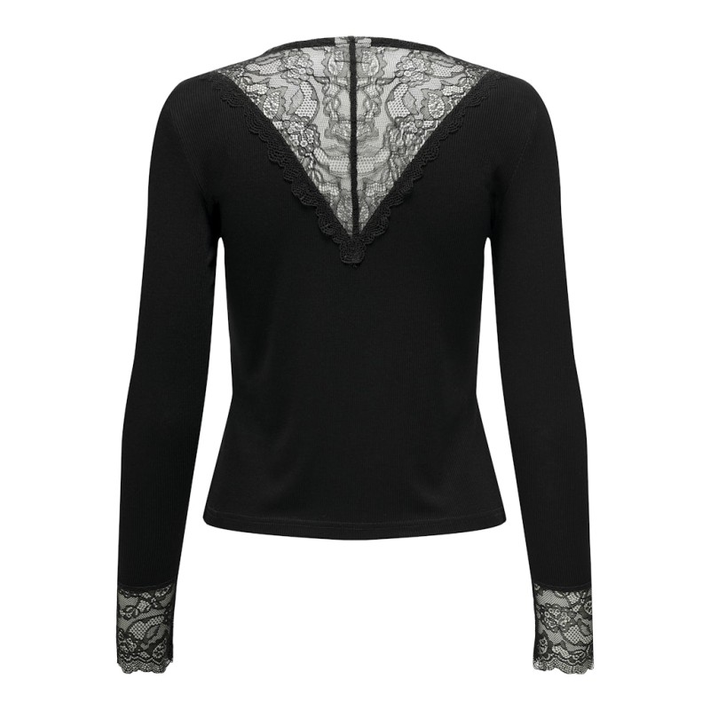 JDY Roxy L/S Blonde Top - Sort