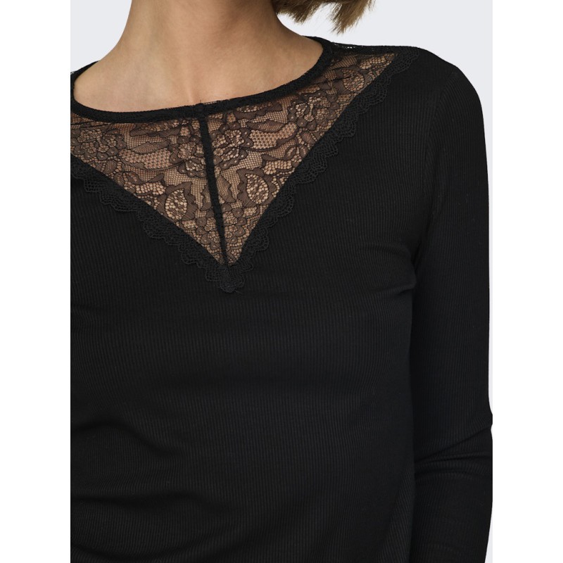 JDY Roxy L/S Blonde Top - Sort