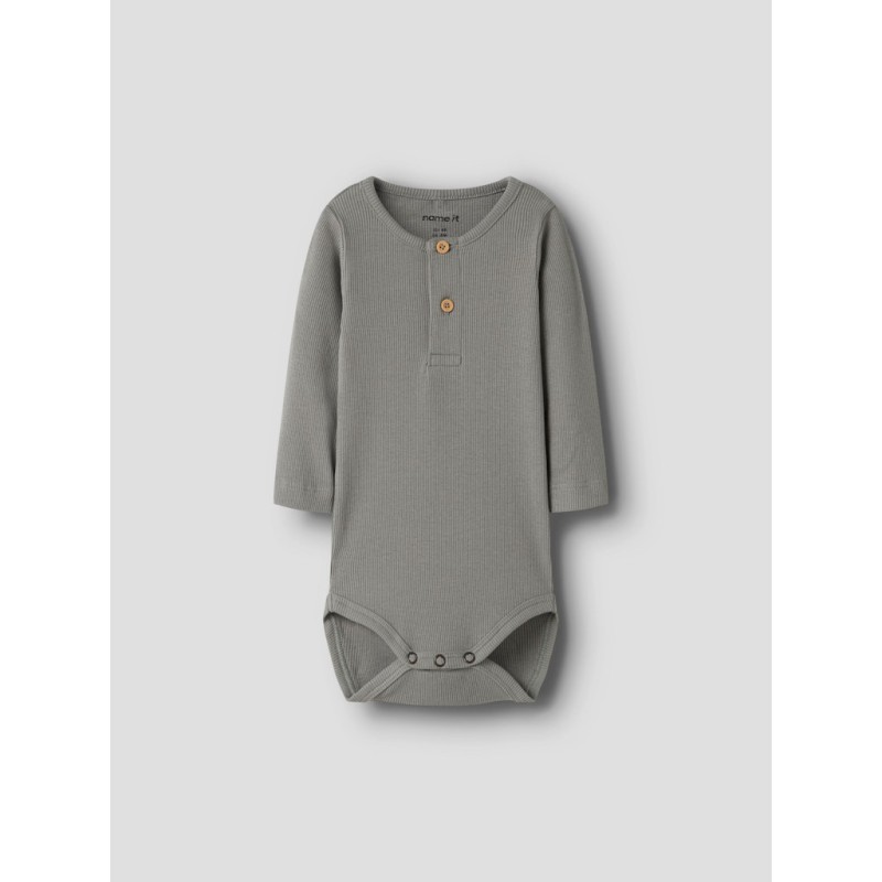 NAME IT BABY Kab L/S Bodystocking - Shadow