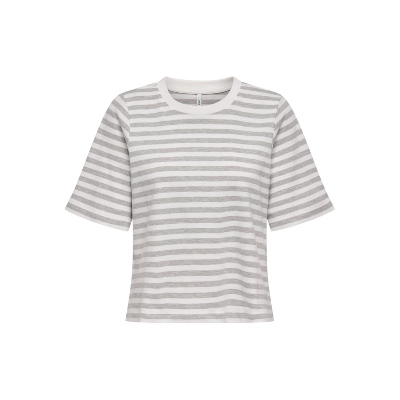 ONLY Carlina S/S T-shirt - Cloud Dancer / Light Grey Melange