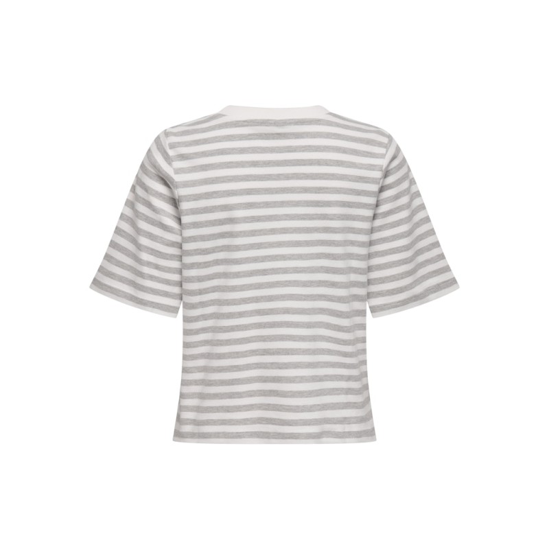 ONLY Carlina S/S T-shirt - Cloud Dancer / Light Grey Melange