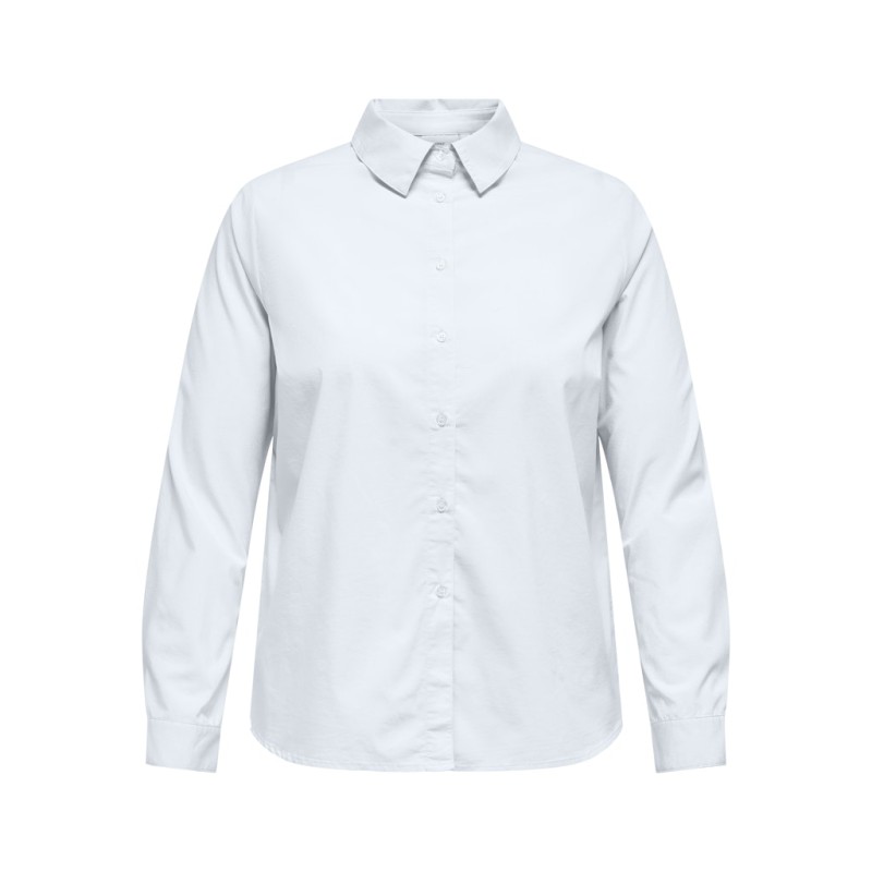 ONLY CARMAKOMA Stretchy L/S Skjorte - Bright White