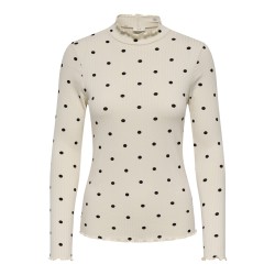 JDY Fransiska L/S Bluse - Whitecap Gray / Chocolate Torte Dots