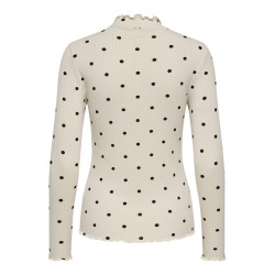 JDY Fransiska L/S Bluse - Whitecap Gray / Chocolate Torte Dots