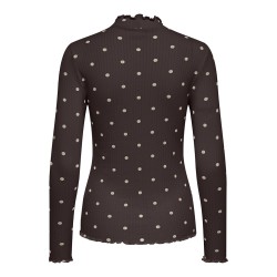 JDY Fransiska L/S Bluse - Chocolate Torte / Sandshell Dots