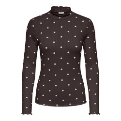JDY Fransiska L/S Bluse - Chocolate Torte / Sandshell Dots