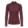 JDY Fransiska L/S Bluse - Windsor Wine / Rosa Quartz Dots