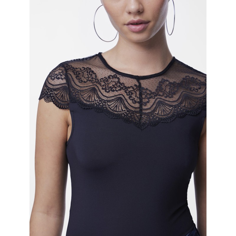 PIECES Sinna S/S Bodystocking - Sort