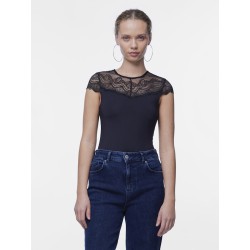 PIECES Sinna S/S Bodystocking - Sort