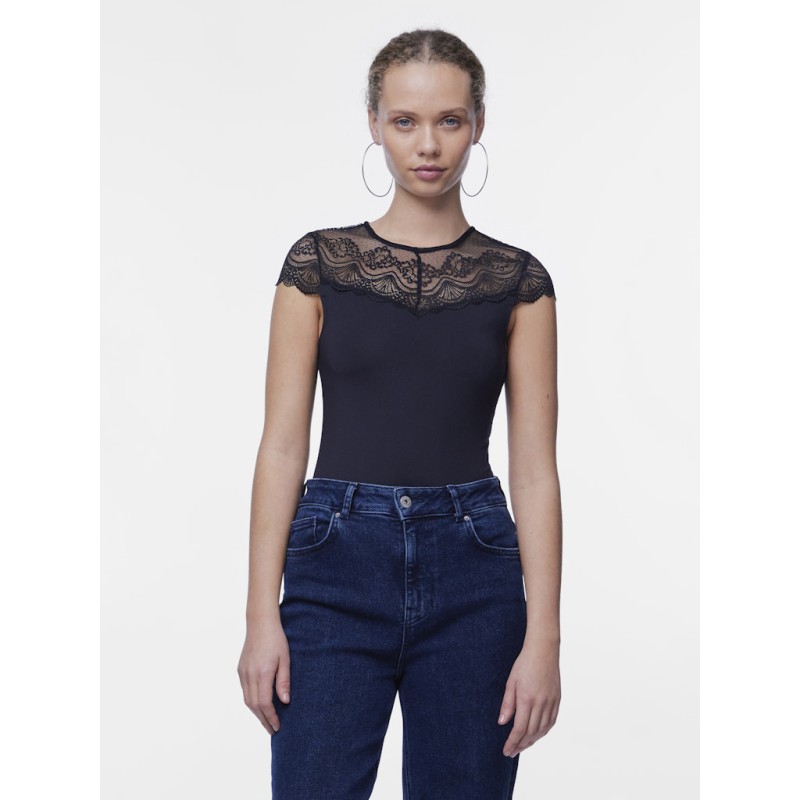 PIECES Sinna S/S Bodystocking - Sort