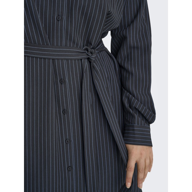 ONLY CARMAKOMA Krimmi L/S Skjortekjole - Naval Academy / Stripes