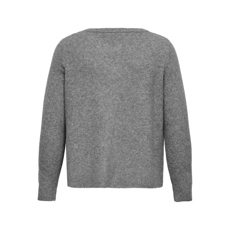 ONLY CARMAKOMA Jesse L/S Strik Cardigan - Medium Grey Melange