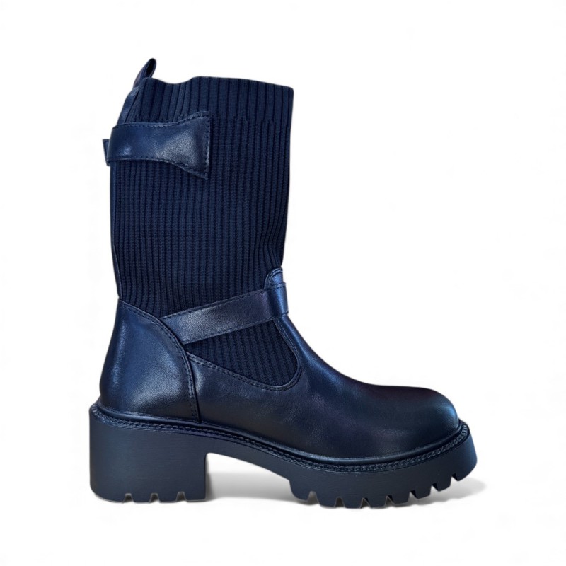 Sixth Sens Strik Læder Støvler - Sort