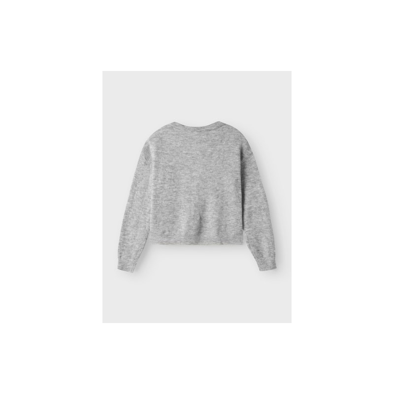 LMTD Lodet L/S Short Knit Cardigan - Light Grey Melange