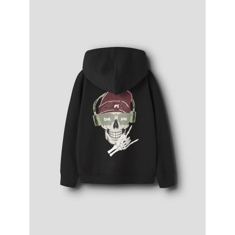 NAME IT Kids Teddy L/S Sweat Cardigan - Sort