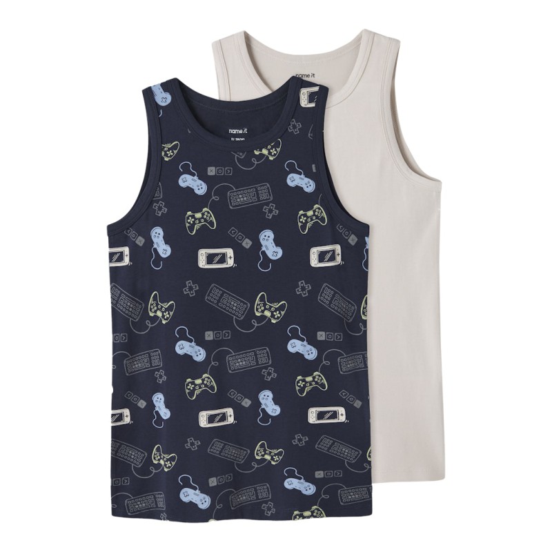 NAME IT Kids Gamer Tank Top 2-Pak - Navy Blazer