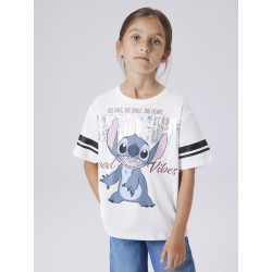 NAME IT Kids Stitch S/S T-shirt - Cloud Dancer