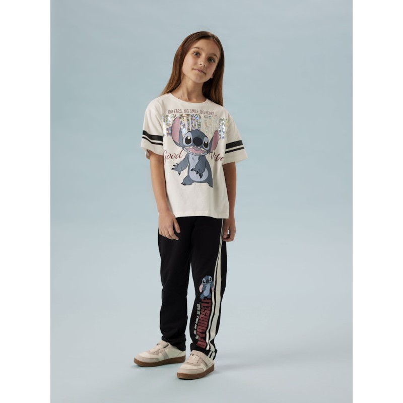 NAME IT Kids Stitch S/S T-shirt - Cloud Dancer