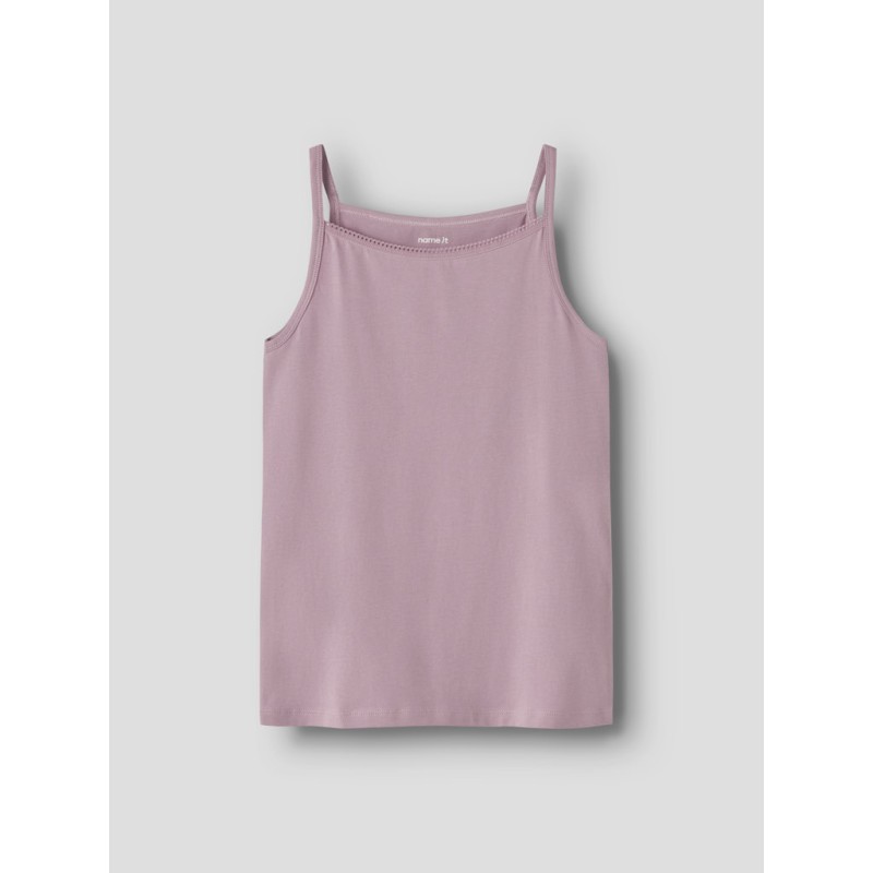 NAME IT Kids Hjerte Strop Top 2-Pak - Peyote Melange