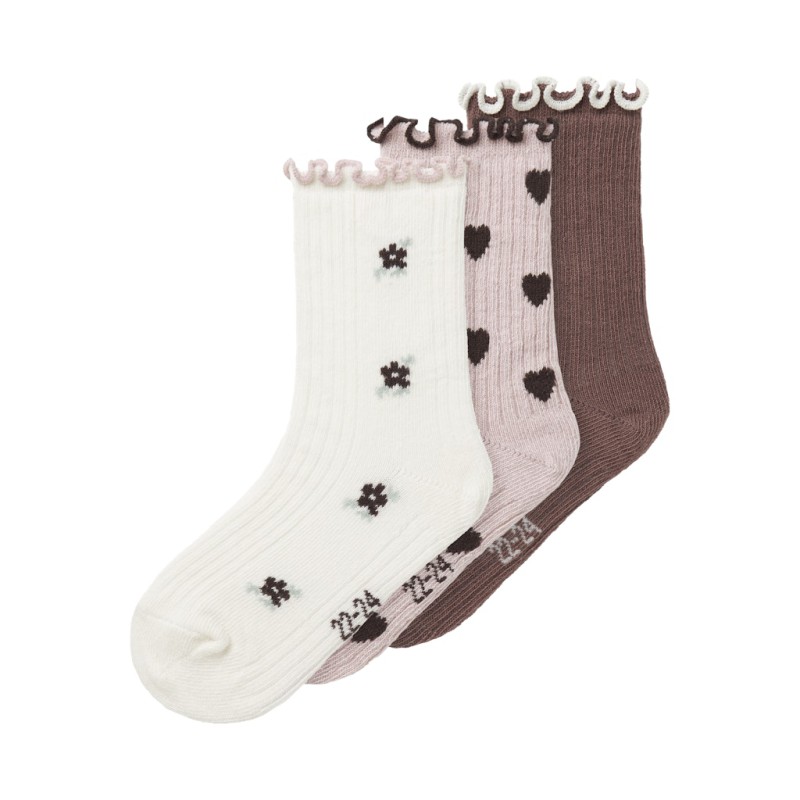 NAME IT MINI Netti 3-Pak Strømper - Peppercorn