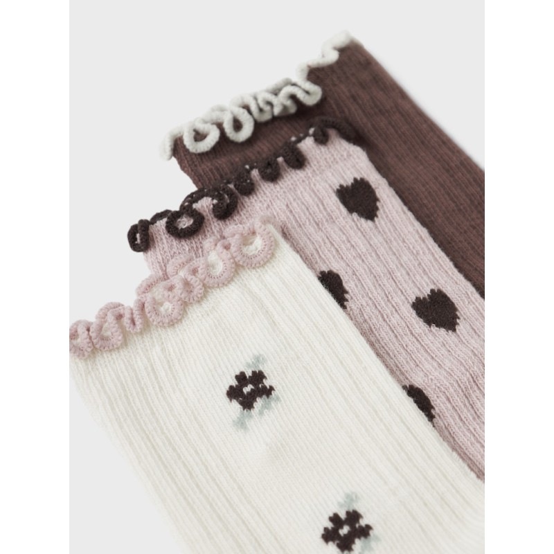 NAME IT MINI Netti 3-Pak Strømper - Peppercorn