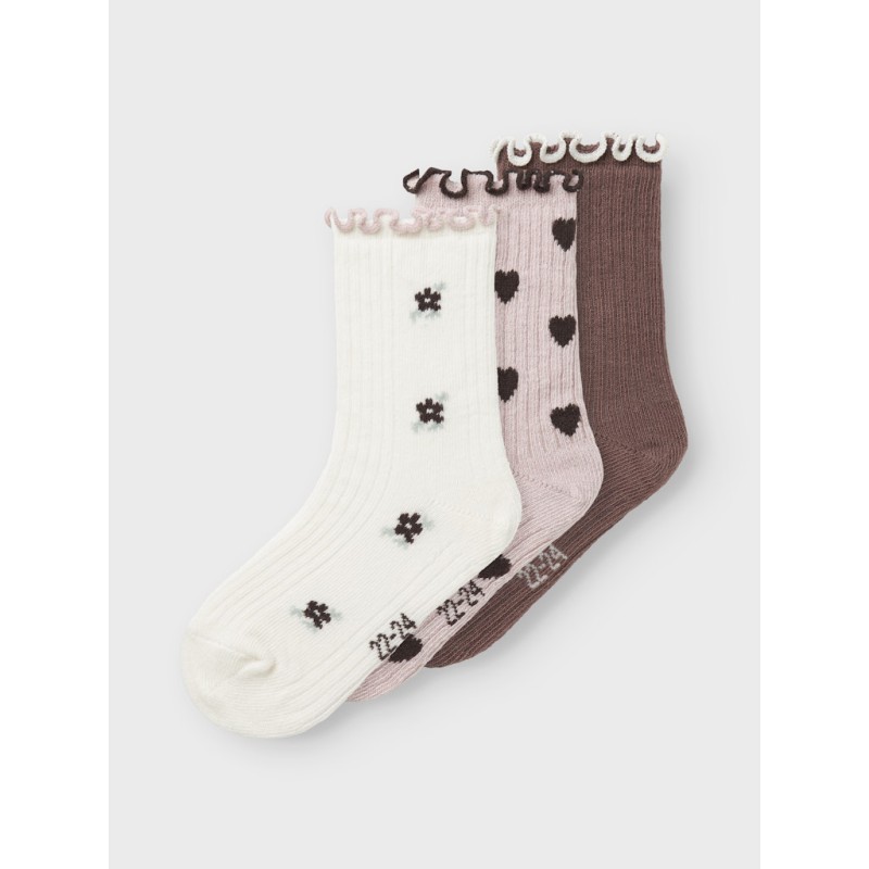 NAME IT MINI Netti 3-Pak Strømper - Peppercorn