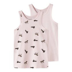 NAME IT MINI pige - Hest Tank Top 2-Pak - Ballerina