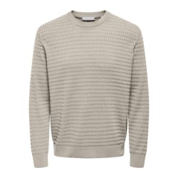 ONLY & SONS Berry Crew Strik - Silver Linning