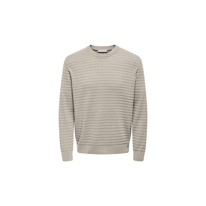 ONLY & SONS Berry Crew Strik - Silver Linning