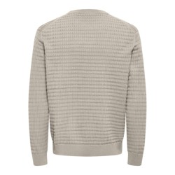 ONLY & SONS Berry Crew Strik - Silver Linning