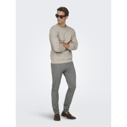 ONLY & SONS Berry Crew Strik - Silver Linning