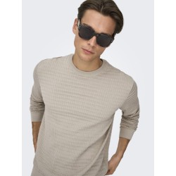 ONLY & SONS Berry Crew Strik - Silver Linning