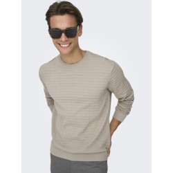 ONLY & SONS Berry Crew Strik - Silver Linning