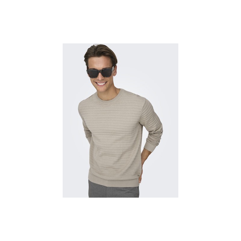 ONLY & SONS Berry Crew Strik - Silver Linning