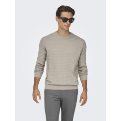 ONLY & SONS Berry Crew Strik - Silver Linning