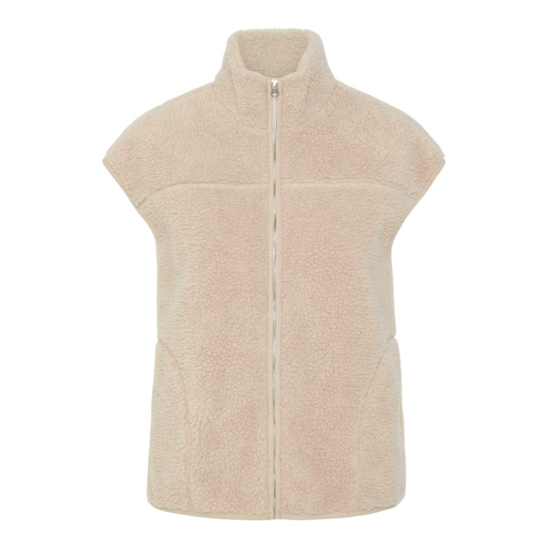 PIECES Sadia Teddy Vest - Silver Gray