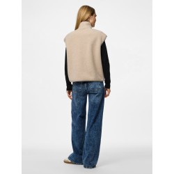 PIECES Sadia Teddy Vest - Silver Gray