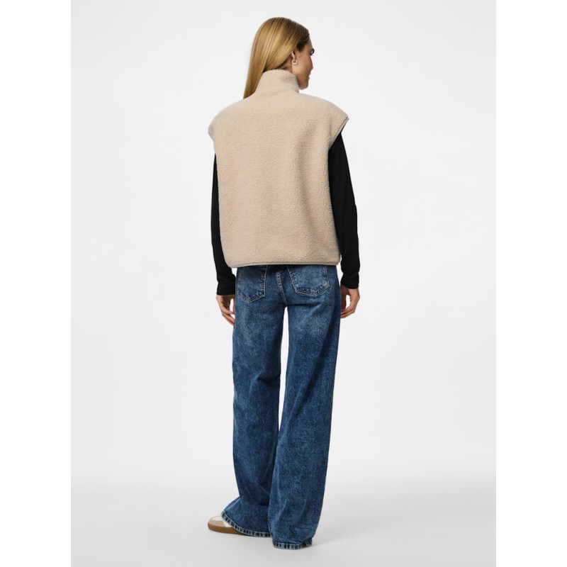 PIECES Sadia Teddy Vest - Silver Gray