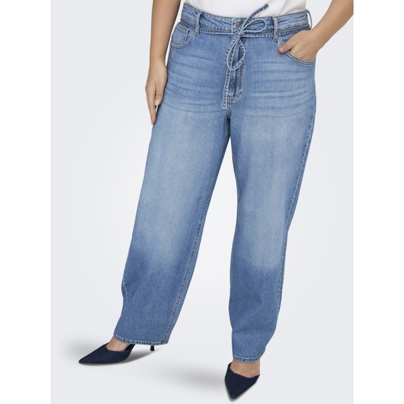 ONLY CARMAKOMA Gianna MW Straight Denim Jeans - Medium Blue Denim