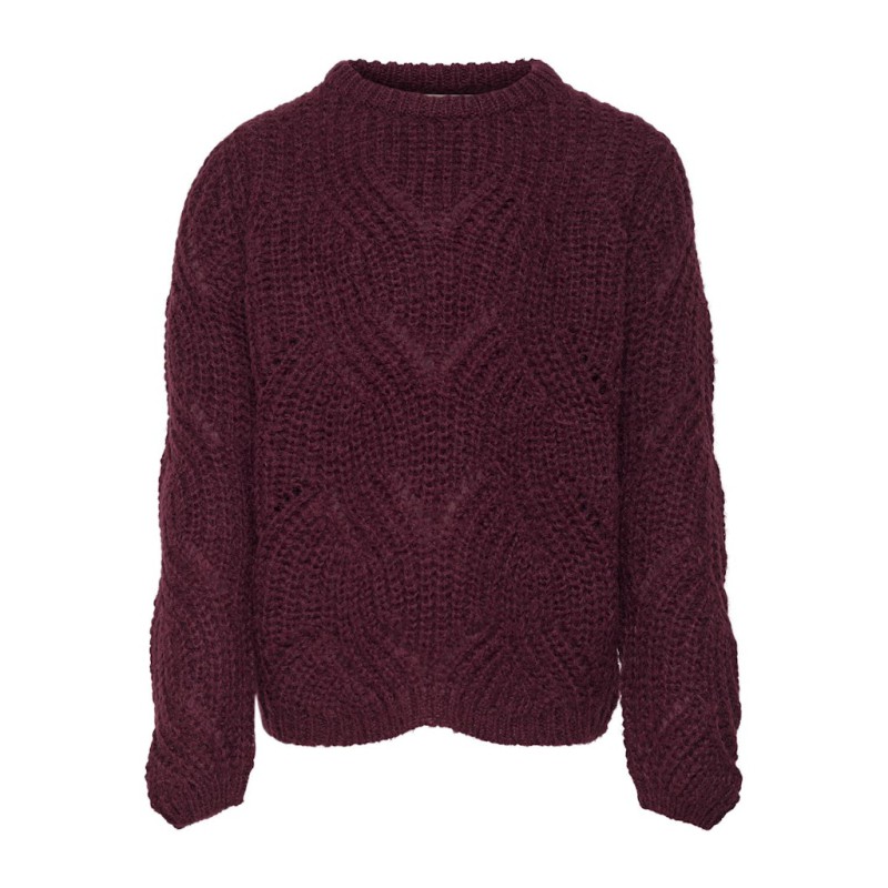 KIDS ONLY Havana L/S Strik Pullover - Tawny Port