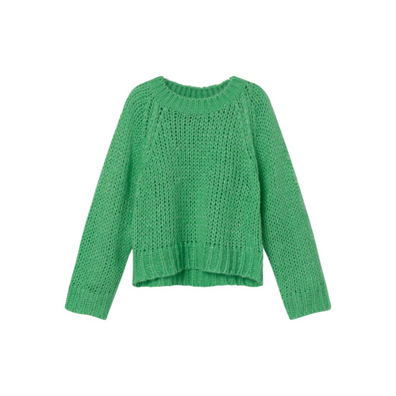 NAME IT Kids Blød Strik Pullover Med Sølv Glimmer - Irish Green