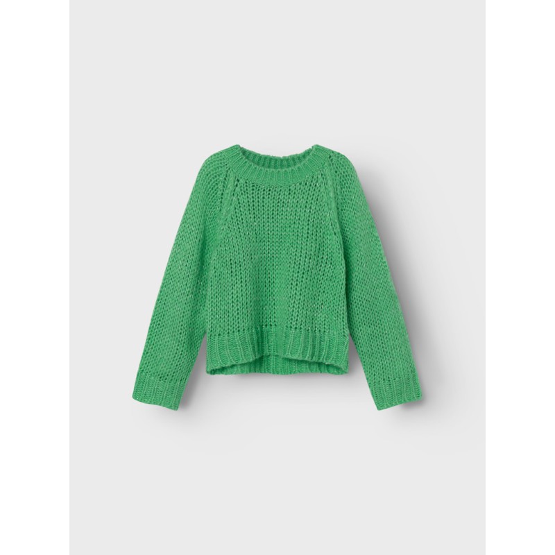 NAME IT Kids Blød Strik Pullover Med Sølv Glimmer - Irish Green