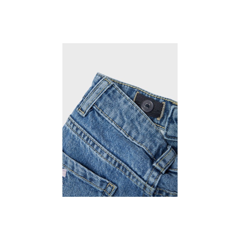 NAME IT Mini Bella Mom fit Jeans - Medium Blue / Sløjfe