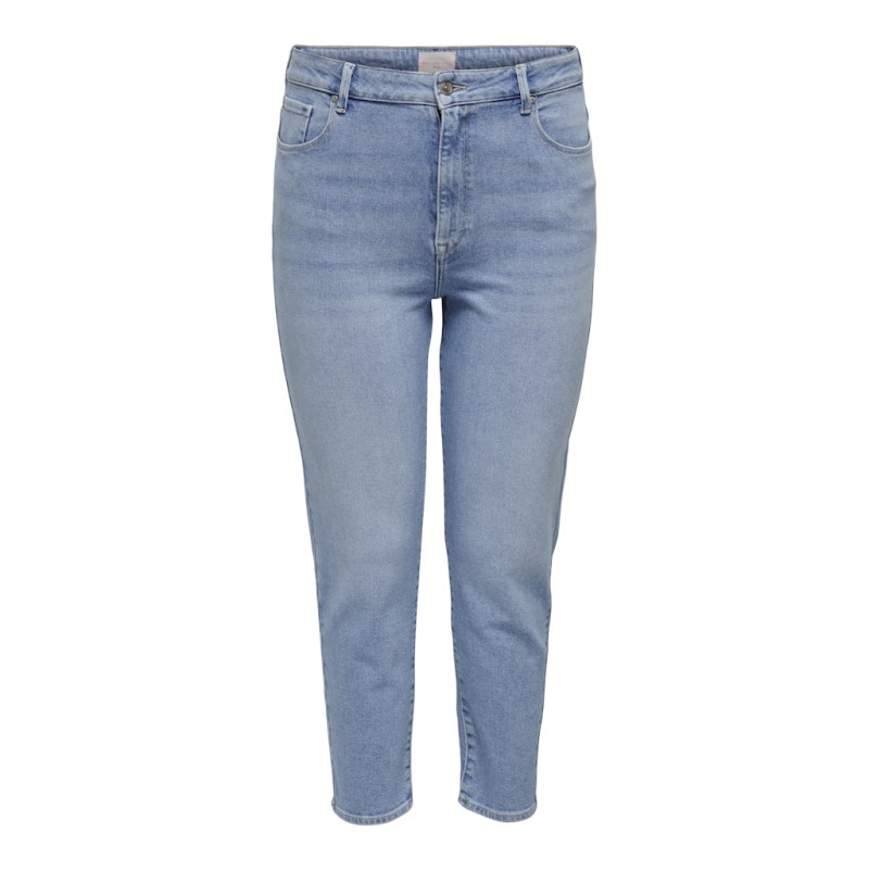 ONLY CARMAKOMA Emily Stretch HW Straight Ankel Denim Jeans - Light Blue Denim