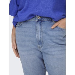 ONLY CARMAKOMA Emily Stretch HW Straight Ankel Denim Jeans - Light Blue Denim