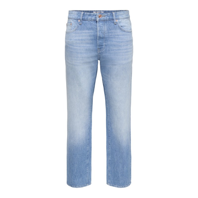 ONLY & SON Edge Straight Denim Jeans - Medium Blue Denim
