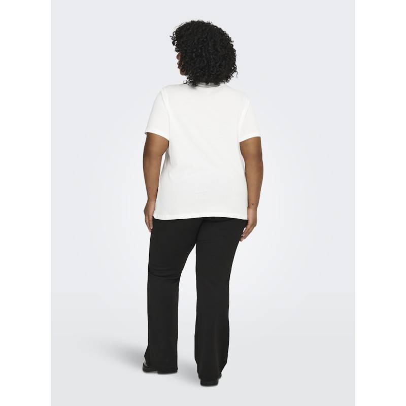 ONLY CARMAKOMA Kita S/S Logo Top - Cloud Dancer