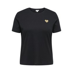 ONLY CARMAKOMA Kita S/S Logo Top - Sort