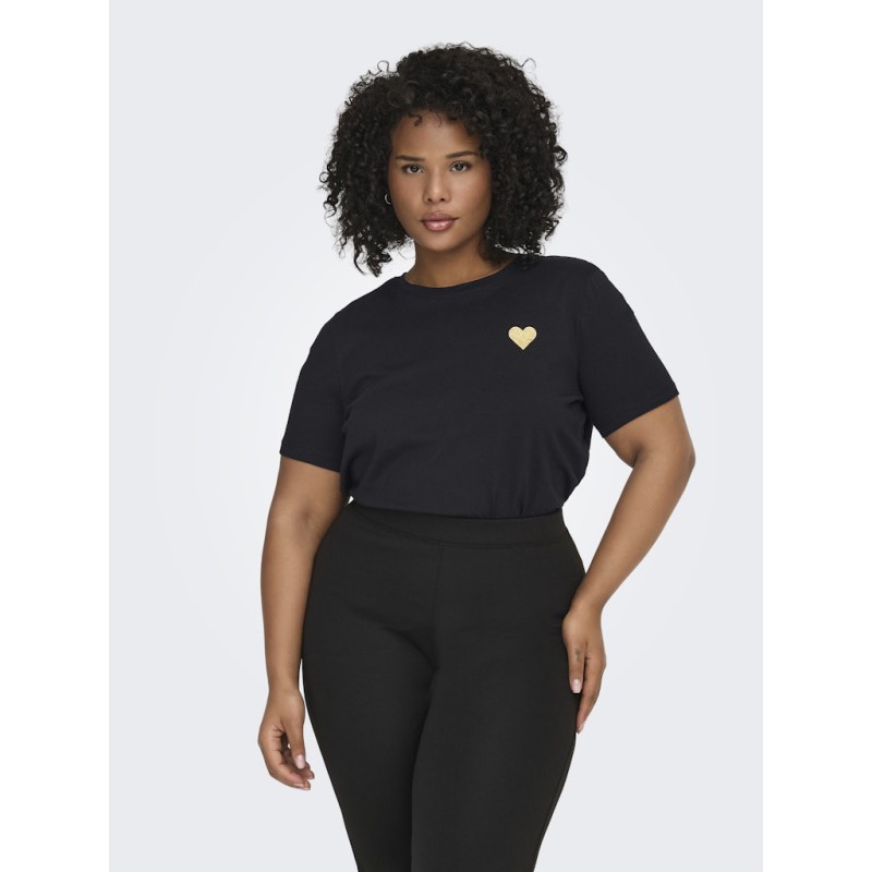 ONLY CARMAKOMA Kita S/S Logo Top - Sort